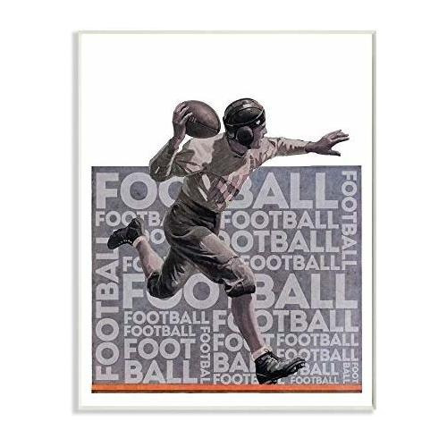 Stupell Industries Football Player Sports Word, Diseño Del A