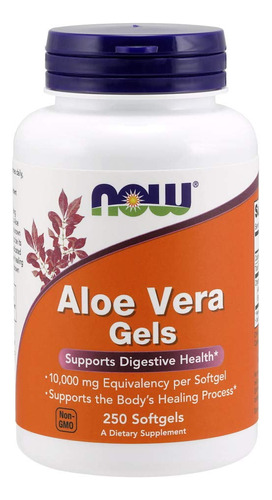 Aloe Vera Gels 10000 Mg 250 Cápsulas Blandas Now Foods