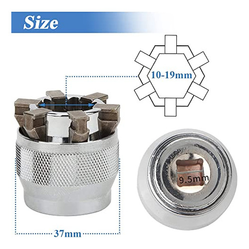 Funda Ajustable Para Llave De Vaso 10 Mm Vástago Hexagonal 6