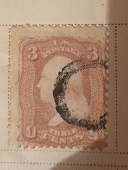 Estampa Postal De 3 Centavo Americana Antigua Muy Rara