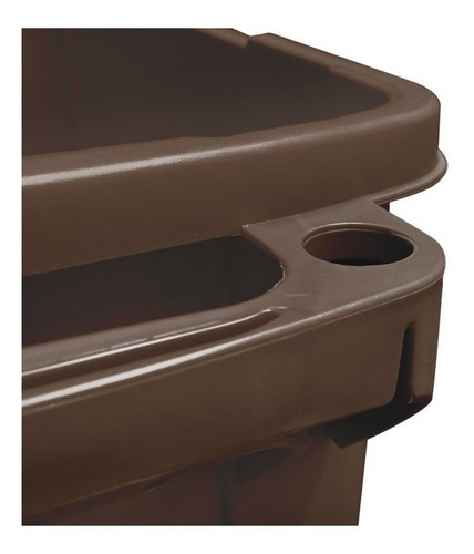Bote Basura Slim Rectangular Beige Tapa Balancín 87 Litros