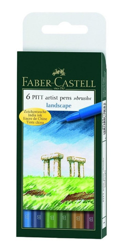 Marcadores Faber Castell Pitt Artist Pen Brush Paisaje X 6
