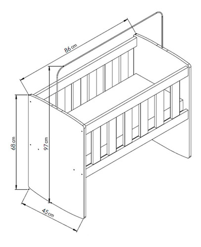 Imagen 4 de 4 de Mueble Cuna Mecedora Con Colchón Linea Soneca Modelo Bs1003