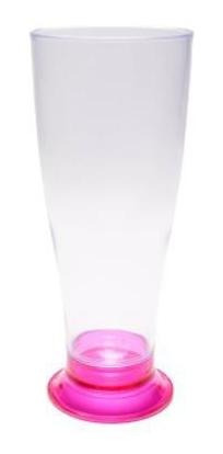 Kit 10 Copos Tulipa Cristal Acrílico Com Base Pink 350 Ml