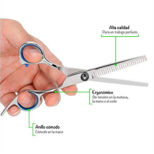 Imagen 5 de 10 de Kit Tijeras De Peluquería Profesional Corte + Pulir