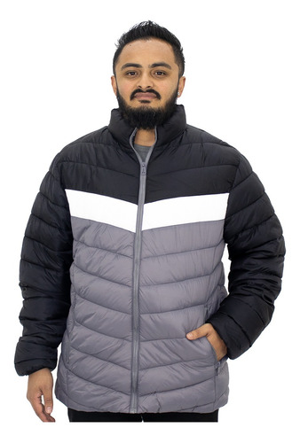 Jaqueta Puffer Com Bolso Plus Size Masculina Sea Surf Preta