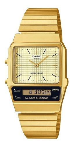 Reloj Casio Vintage Aq-800eg-9adf Dorado Digital Elegante