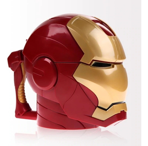 Caneca Homem De Ferro Mk4 3d Tampa Marvel Iron Man