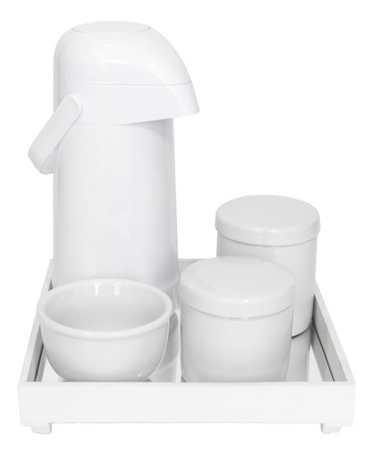 Kit Higiene Bebê Porcelanas Térmica Completo Espelho Branco Cor Branco