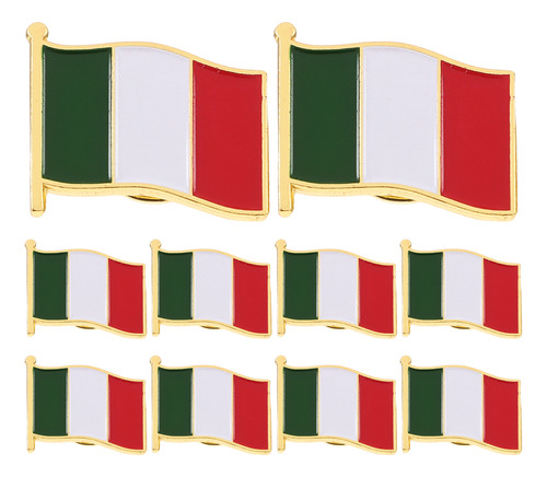 Paquete De Broches Con La Bandera Italiana, 10 Unidades, Bar