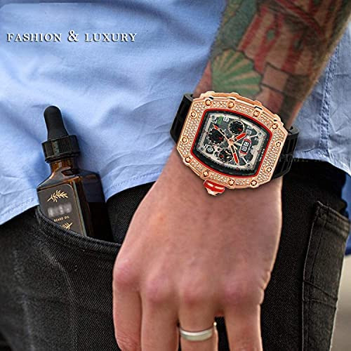 Relojes De Diamantes Para Hombre, Relojes Tonneau De Lujo Pa