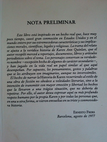Imagen 2 de 2 de Ernesto Frers - Historia De Karen (ann Quinlan)