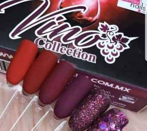 Gama 6 Acrílicos, A , Uñas Esculturales Fantasy Nails Color Vino