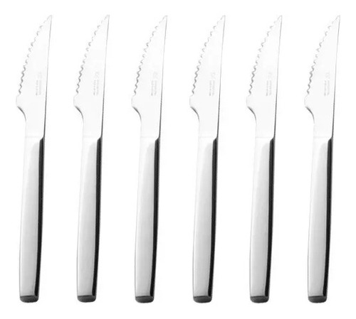 Set 6 Cuchillo Asado Volf Linea Vento Catering Regalo Oferta