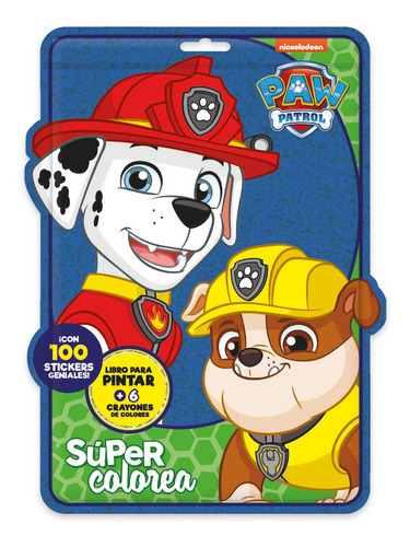 Set Súper Colorea Paw Patrol Librito + Stickers + Crayones