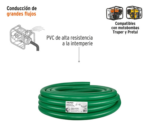 Manguera De Succión Para Motobomba 2 X 30mts Truper