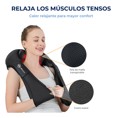Masajeador eléctrico portátil para espalda Melfit i1000 gris 220V