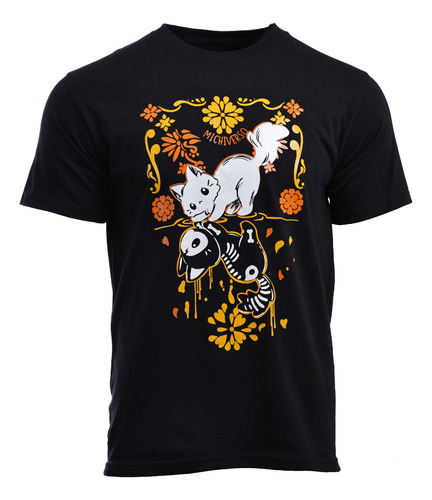  Michiverso Playera Gatitos Día De Muertos Cempasuchil 