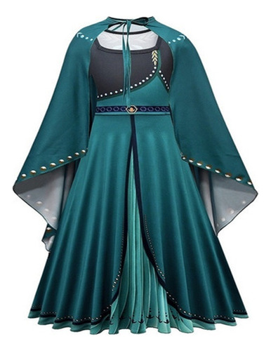 Frozen Anna Princess Vestido Verde Cosplay Halloween Niños