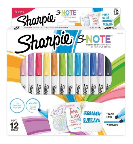 Pack Sharpie Note X12 Piezas Resaltador/marcador 