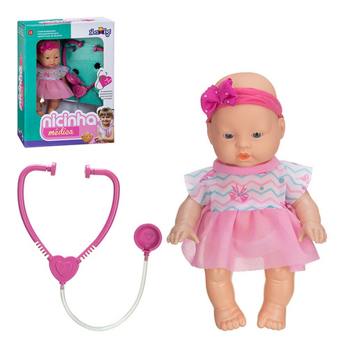 Boneca Médica Com Estetoscópio Nicinha Nova Toys