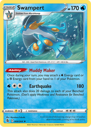 Swampert 064/264 Holo Fusion Strike Sword & Shield