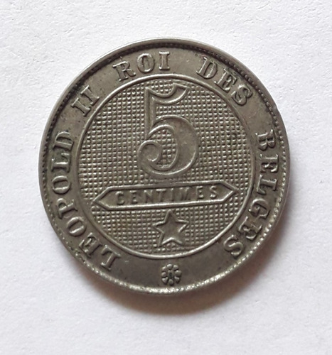 Belgica 5 Centimos 1901 Km#44 Moneda Alto Valor En Catálogo 