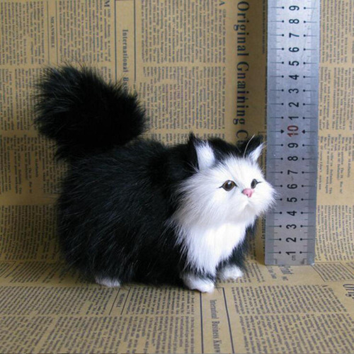 Juguete De Simulación De Gatos De Peluche Suave, Negro