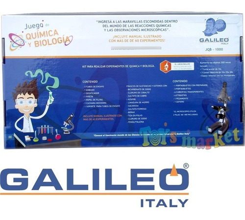 Imagen 2 de 6 de Juego De Quimica Y Biologia Completo Con Microscopio Galileo