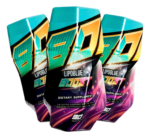 Kit 3 Frascos Lipo Blue Boost- 30 Caps Sabor Sin Sabor