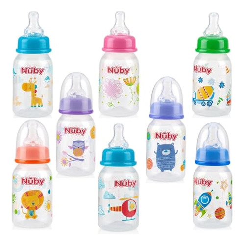 Nuby Botella Impresa Antigoteo, 4 Onzas, 1 Paquete De 1