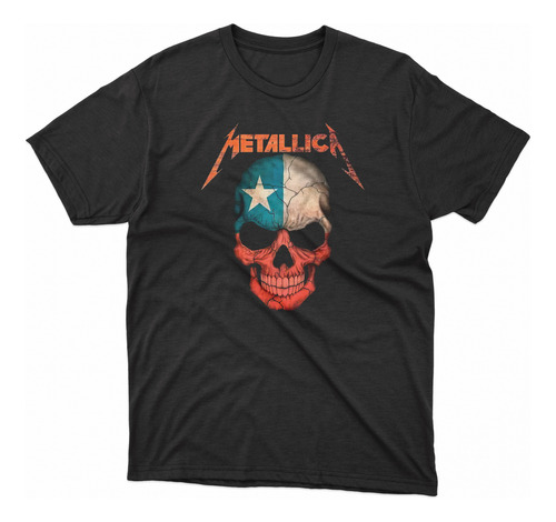 Polera Estampada Banda Rock Metallica Calavera Chile