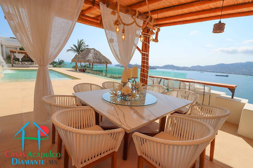 Cad Casa Punta Arena. Terraza Con Vista Espectacular A La Bahía De Acapulco, Alberca Con Fuente Y Jacuzzi