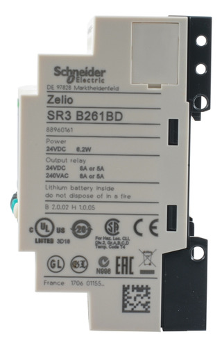 Sr3b261bd Plc Modular Smart Relay, Zelio Logic Sr2 Sr3, 26