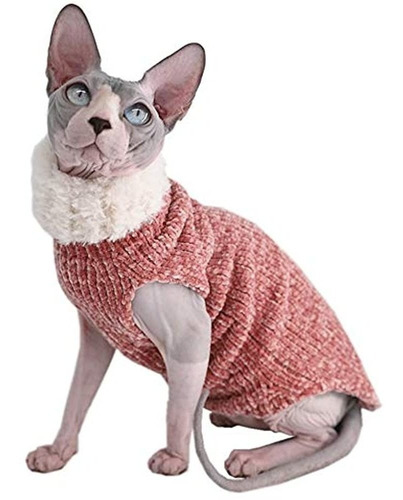 Sphynx Gato Abrigo De Invierno Calido De Piel Sintetica Ch