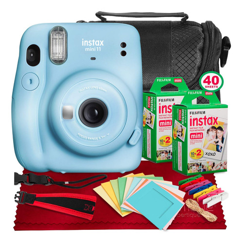 Fujifilm Instax Mini 11 Camara Pelicula Instantanea Azul + 2