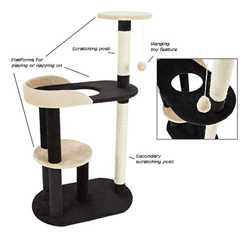 Petmaker Cat Tree 3 Tier Con 2 Postes Para Rascar, 42.25  , 