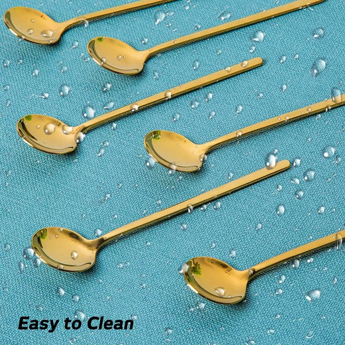 Wuchuang - Cucharas De Espresso De Acero Inoxidable Bañadas