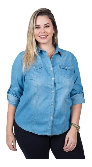 camisa jeans plus