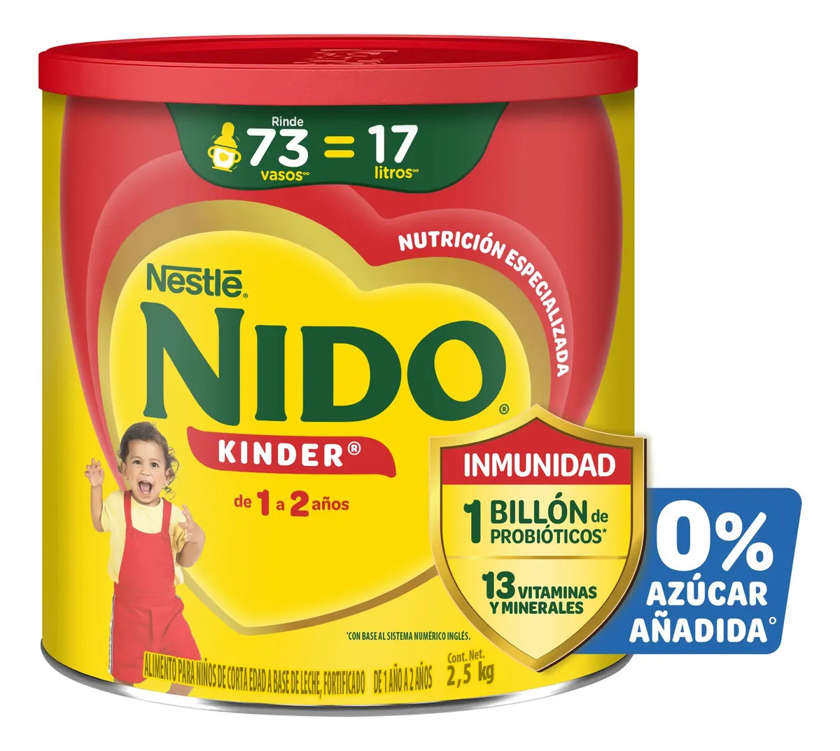 NIDO Kinder 1+ Alimento Para Niños de Corta Edad Lata de 2.5 kg
