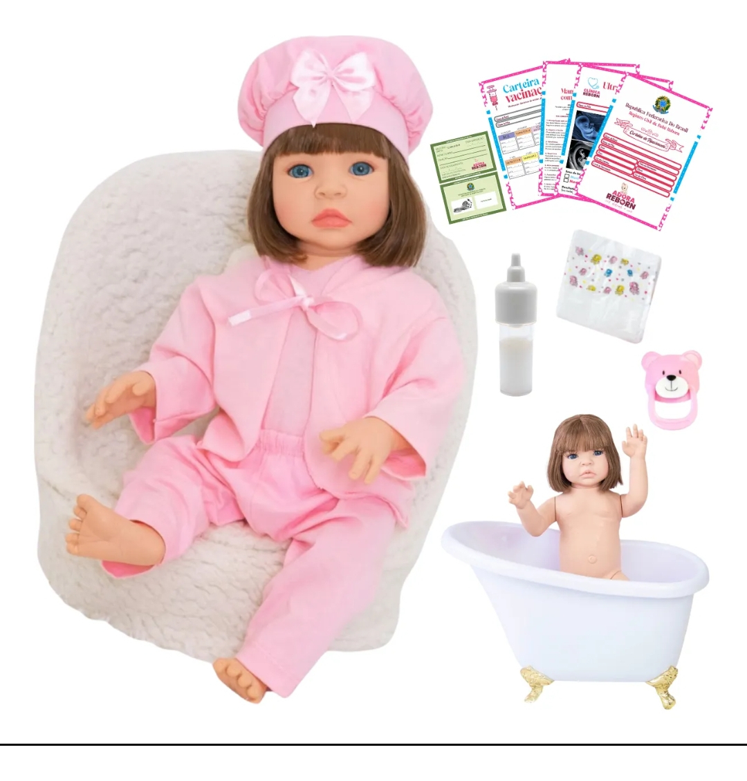 Bebe Reborn Boneca Realista com Olhos Fechados Molde Menina