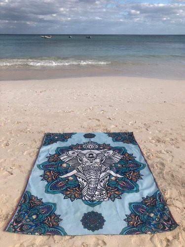Imagen 9 de 9 de Manta Lona Playa Grande Impermeable C/ Correa Naturalpillow