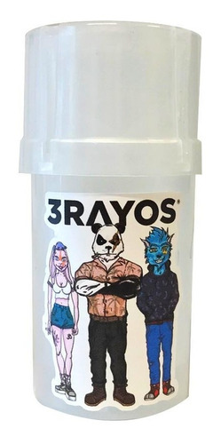 Imagen 3 de 9 de Picador Tainer 3 Partes Grinder Smellproof Blanco X 1