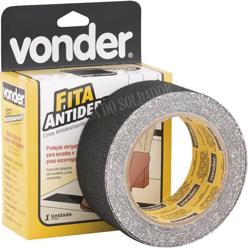 Imagem 3 de 3 de Fita Antiderrapante 50mmx15m Preta - Vonder