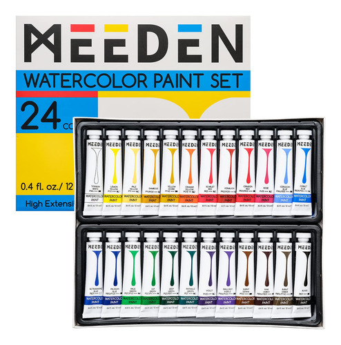 Meeden Pintura De Acuarela, Juego De 24 Colores Vibrantes/tu