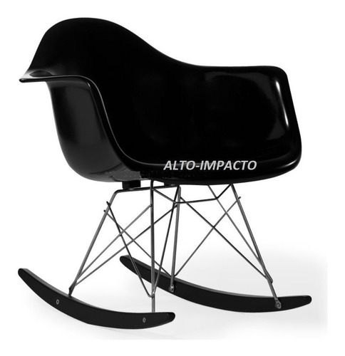 Silla Sillón Mecedora Rocking Chair Charles Eames All Black