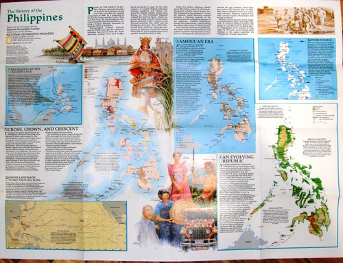 Mapa Nat Geo Islas Filipinas Ingles Doble Color Mar Pacifico