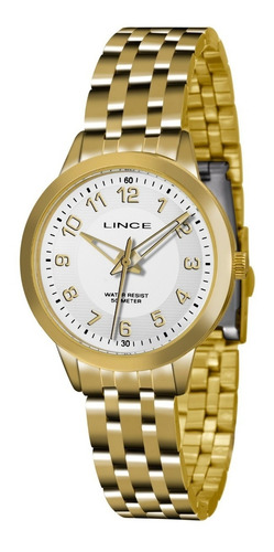 Relógio Lince Feminino Original - Lrgh026l B2kx Dourado Cor do fundo Branco