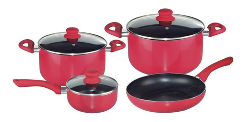 Bateria De Cocina Cuori 7 Piezas Antiadherente Doble Capa