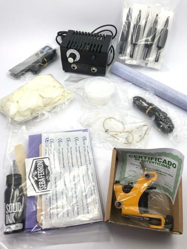 Kit Para Tatuar Tattoo Tinta Solid Ink Usa Fte.y Maquina Nac